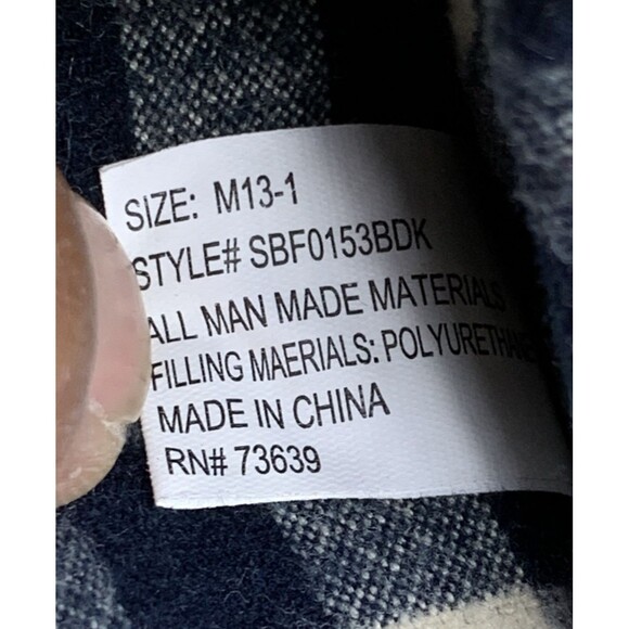 Dockers Kids Brown Split Toe Slippers Plaid Insoles Brown Kids  Size 13 M - Picture 9 of 16